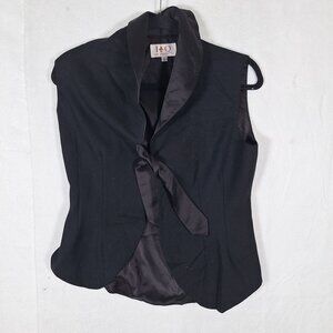 Vintage Black 100% Wool Womens Vest